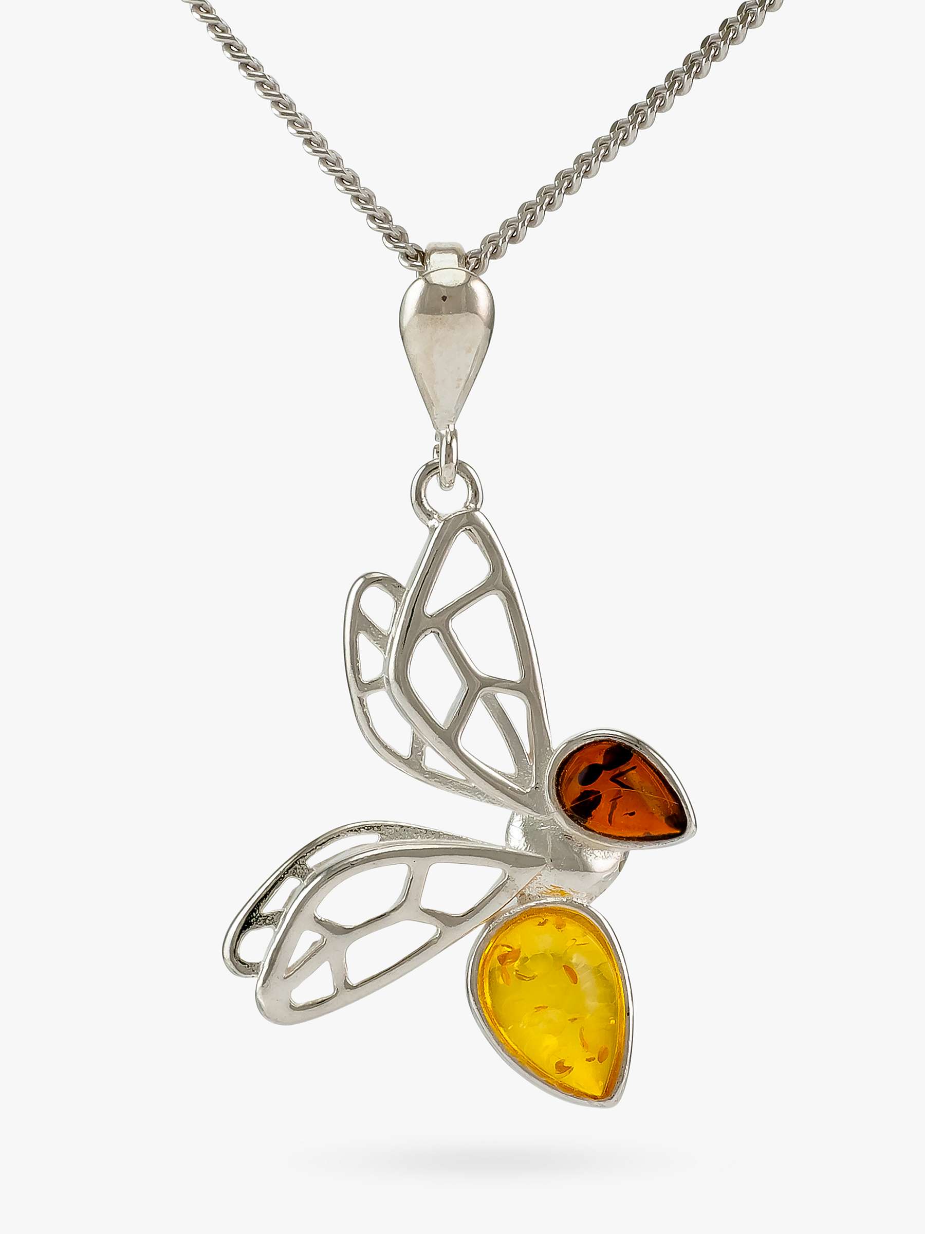 Buy Be-Jewelled Amber Bee Pendant Necklace, Silver/Multi Online at johnlewis.com
