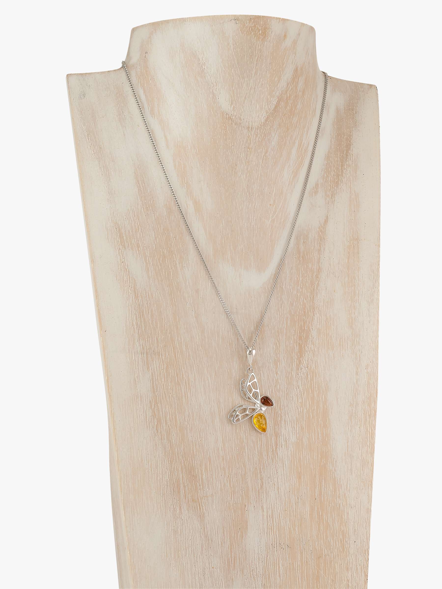 Buy Be-Jewelled Amber Bee Pendant Necklace, Silver/Multi Online at johnlewis.com