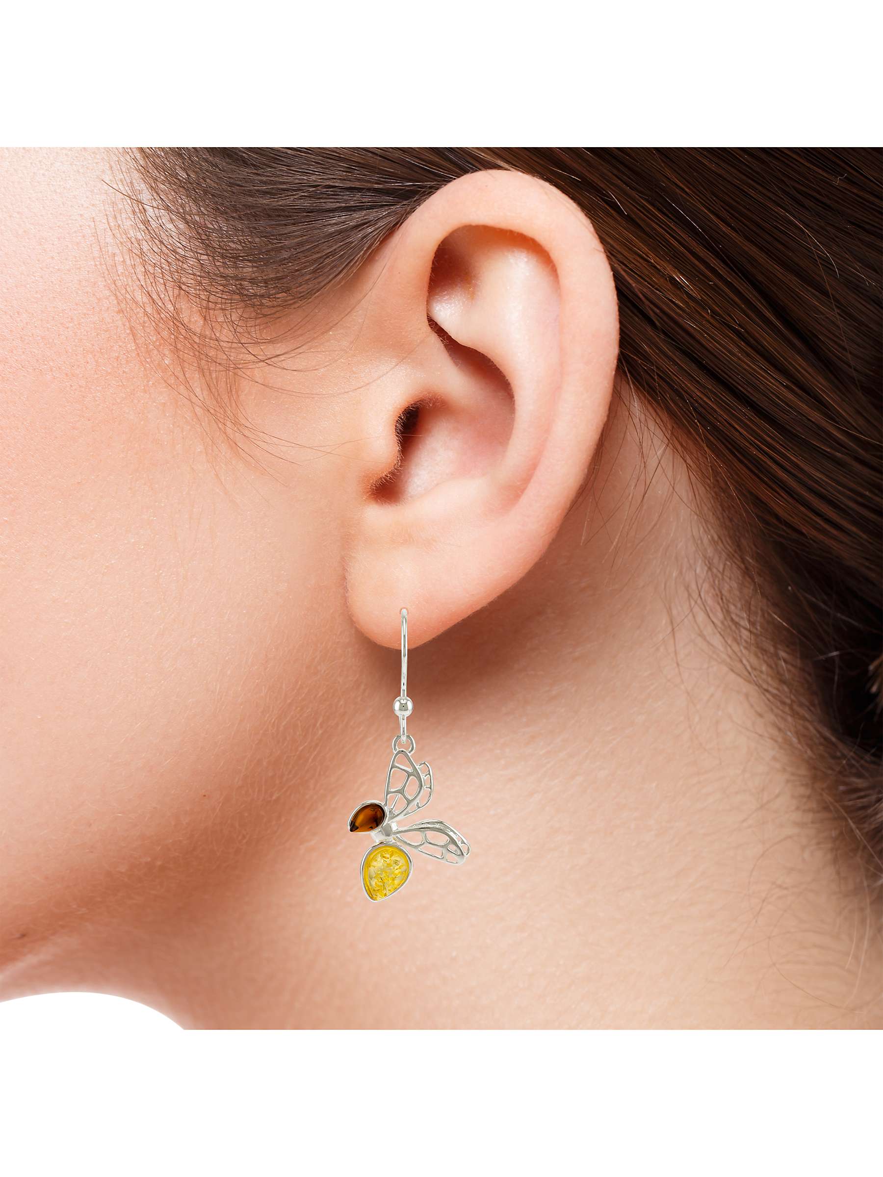 Buy Be-Jewelled Amber Bee Drop Earrings, Silver/Multi Online at johnlewis.com