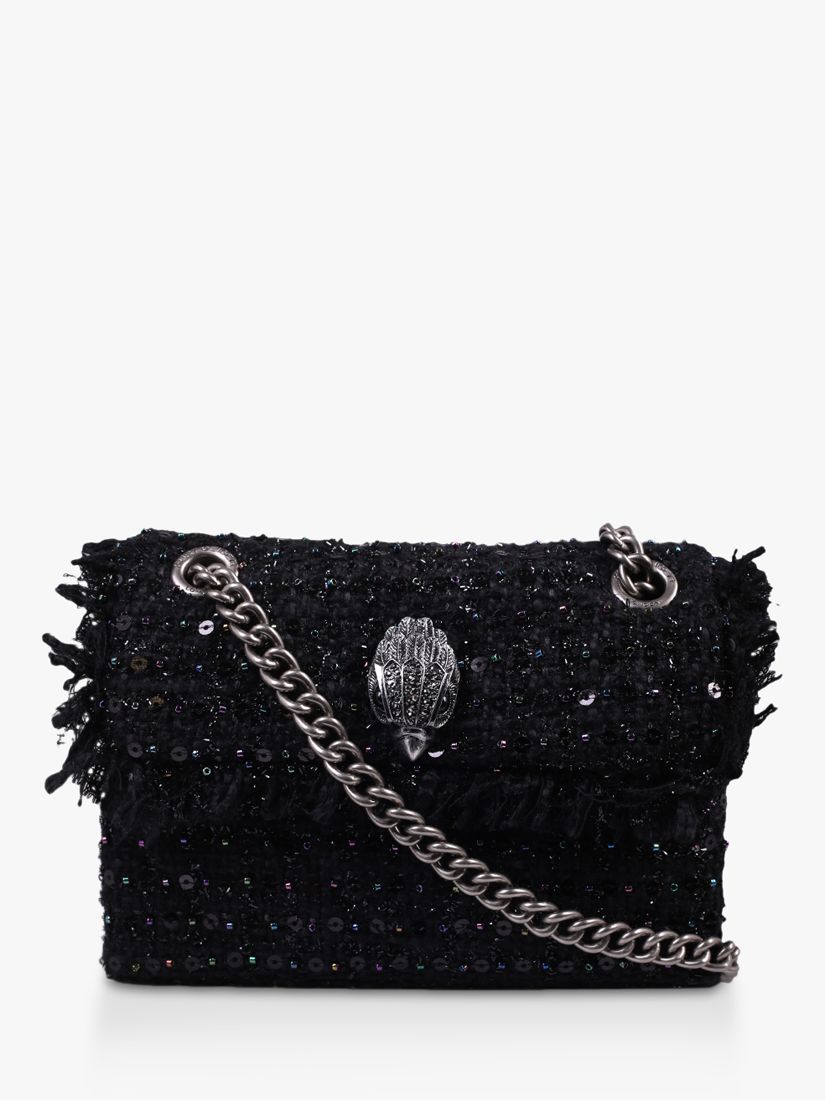 Kurt Geiger London Kensington Tweed Mini Cross Body Bag, Black