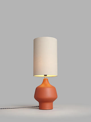 John Lewis & Partners Shallot Ceramic Table Lamp, Vermillion