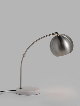 John Lewis & Partners Hector Table Lamp, Satin Nickel/White