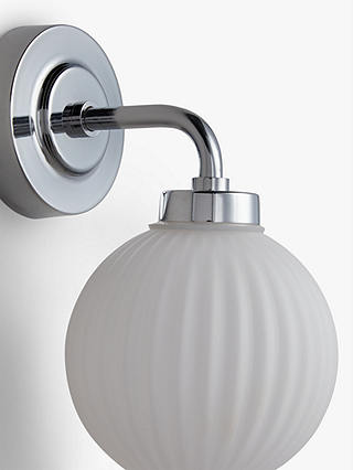 John Lewis Partners Ribbed Opal Glass Bathroom Wall Light Polished Chrome - Ikea Bathroom Wall Light Fixtures