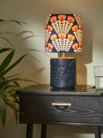 Orla Kiely Pink Stem Ceramic Table Lamp, Navy/Pink