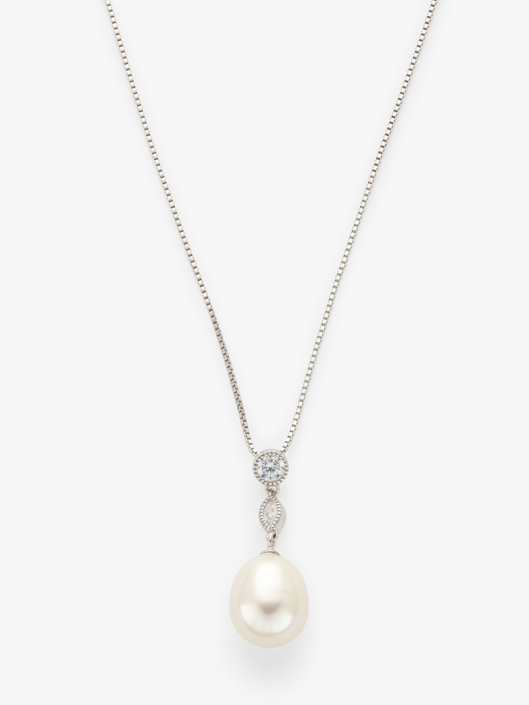 Lido Pearls Cubic Zirconia and Freshwater Pearl Pendant Necklace ...