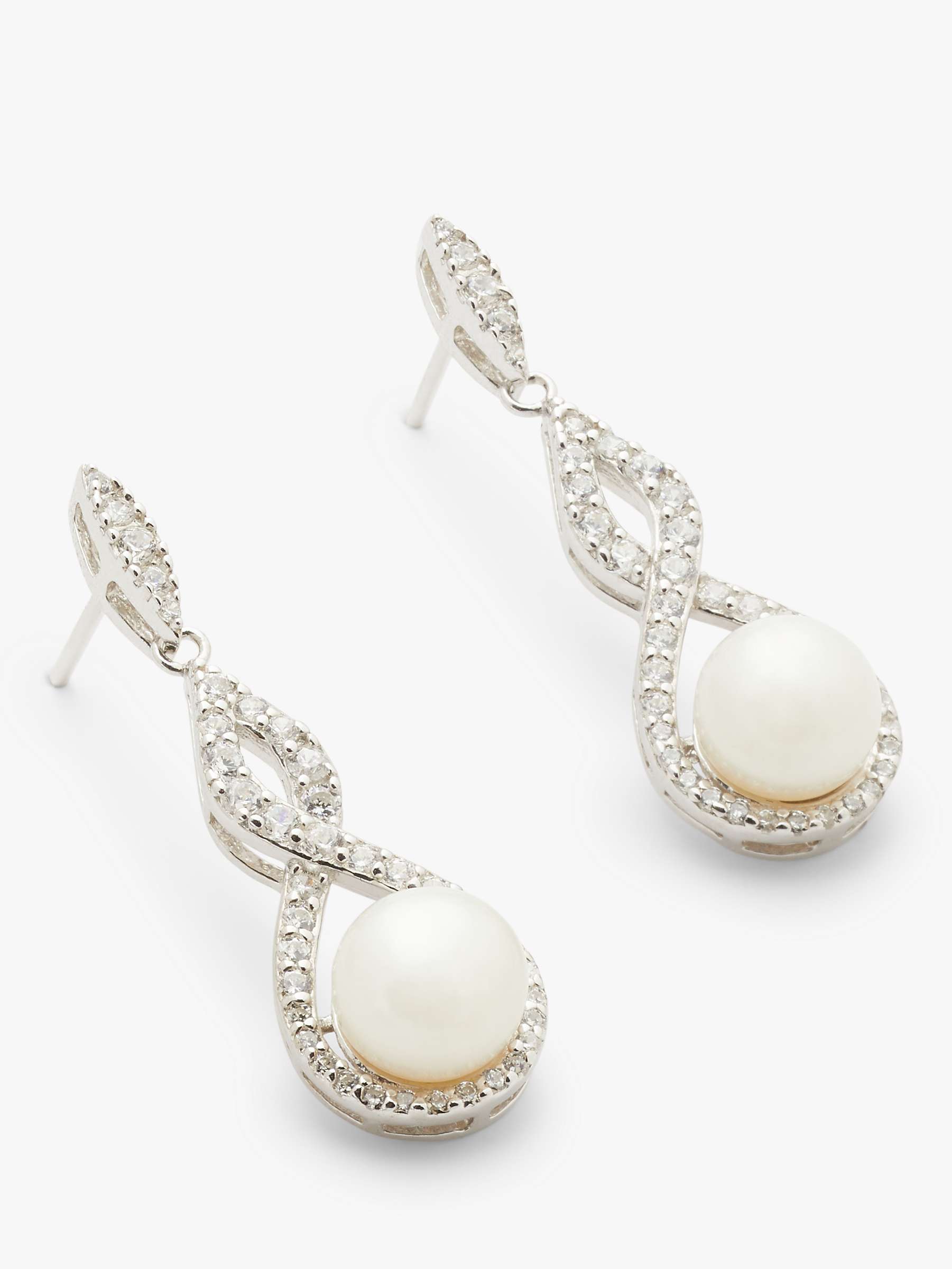 Buy Lido Infinity Freshwater Pearl Drop Earrings, Silver/White Online at johnlewis.com