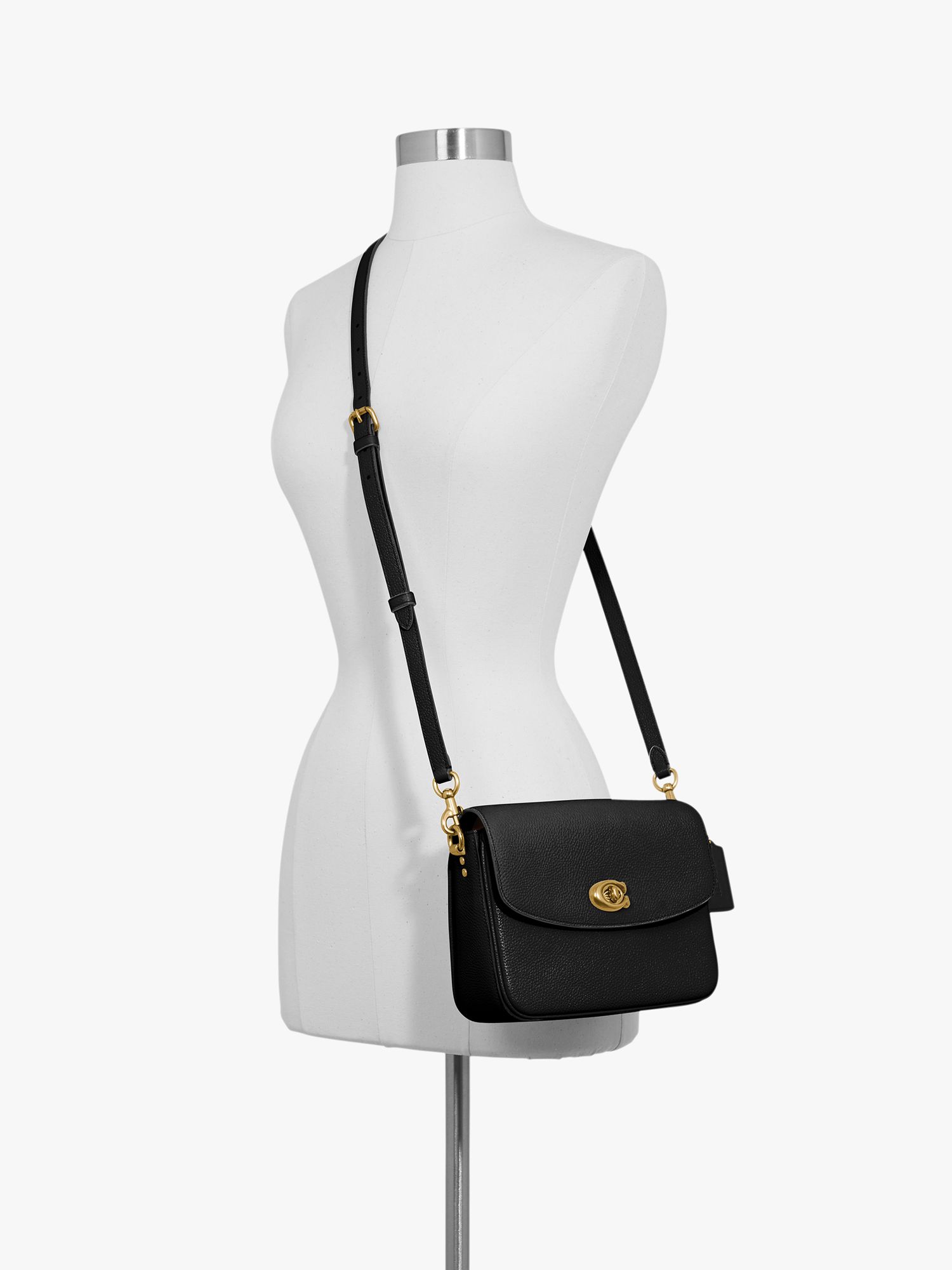Coach Cassie 19 Leather Cross Body Bag, Black at John Lewis & Partners