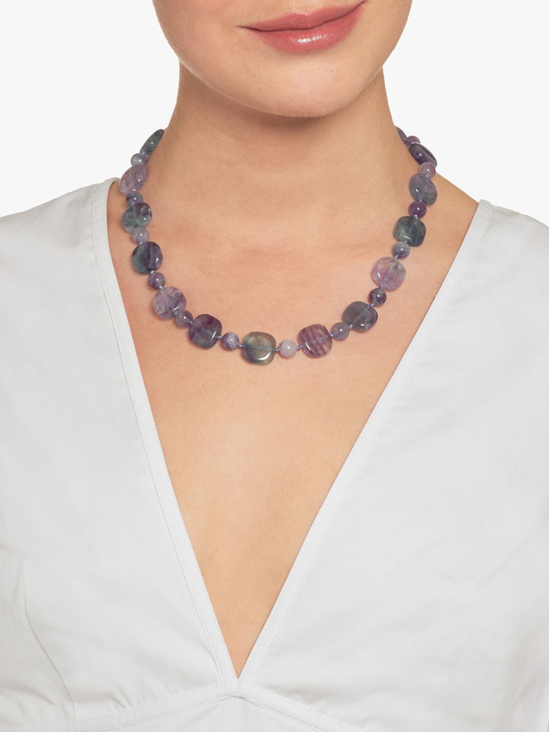 Lola Rose Beaded Necklace, Rainbow Fluorite