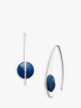 Skagen Curved Hook Glass Stone Drop Earrings, Silver/Blue SKJ1293040