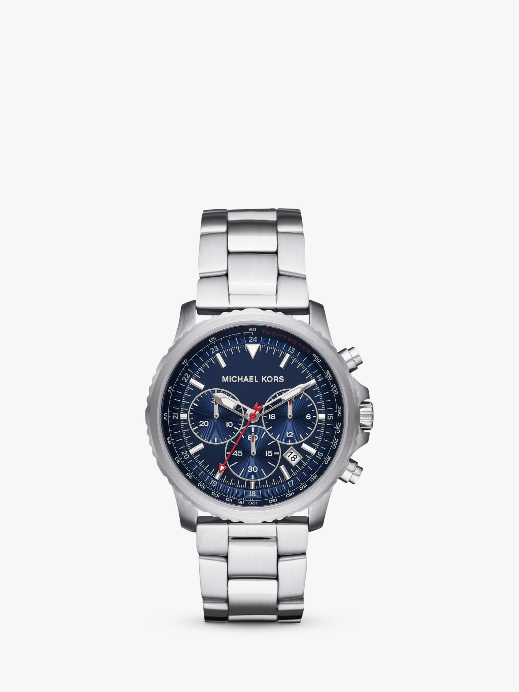 michael kors silver and blue watch