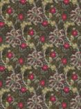 Morris & Co. Seaweed Furnishing Fabric, Ebony/Poppy