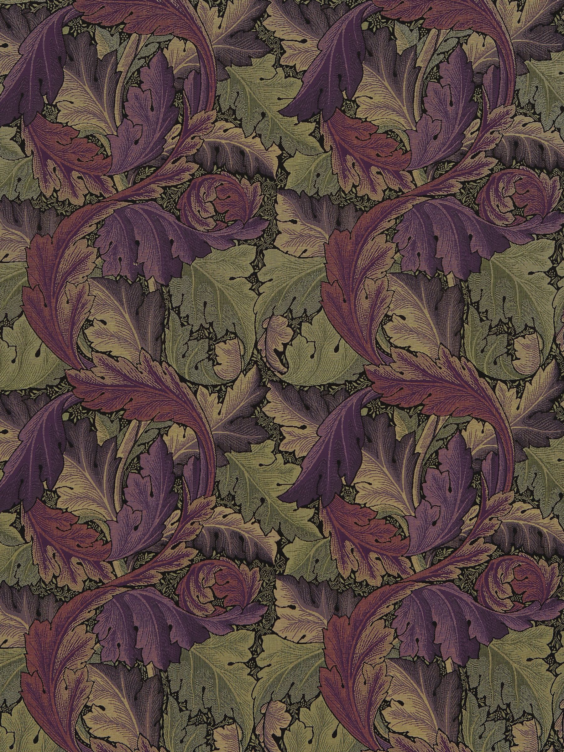 Morris & Co. Acanthus Embroidery Furnishing Fabric, Grape/Heather