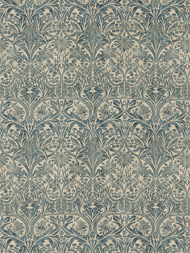 Morris & Co. Bluebell Cotton Furnishing Fabric, Seagreen/Vellum