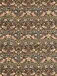 Morris & Co. Strawberry Thief Furnishing Fabric, Chocolate/Slate