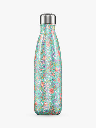 Chilly's Floral Peony Vacuum Insulated Leak-Proof Drinks Bottle, 500ml, Green/Multi