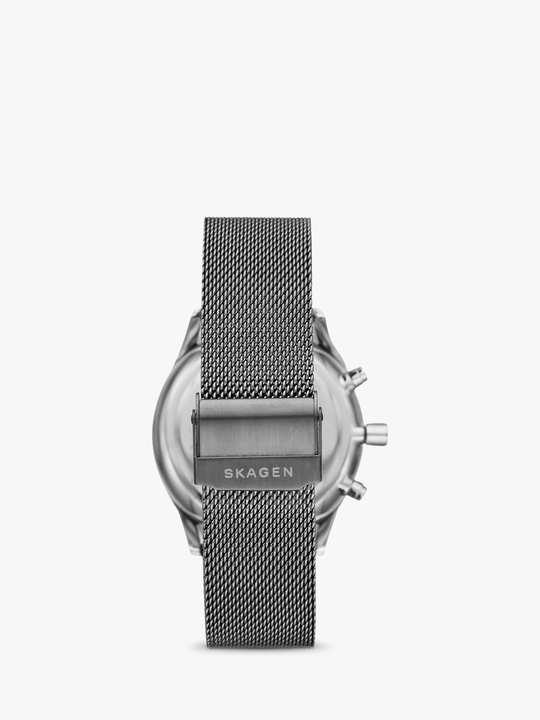 Skagen Men's Holst Chronograph Mesh Strap Watch, Black/Gunmetal SKW6608