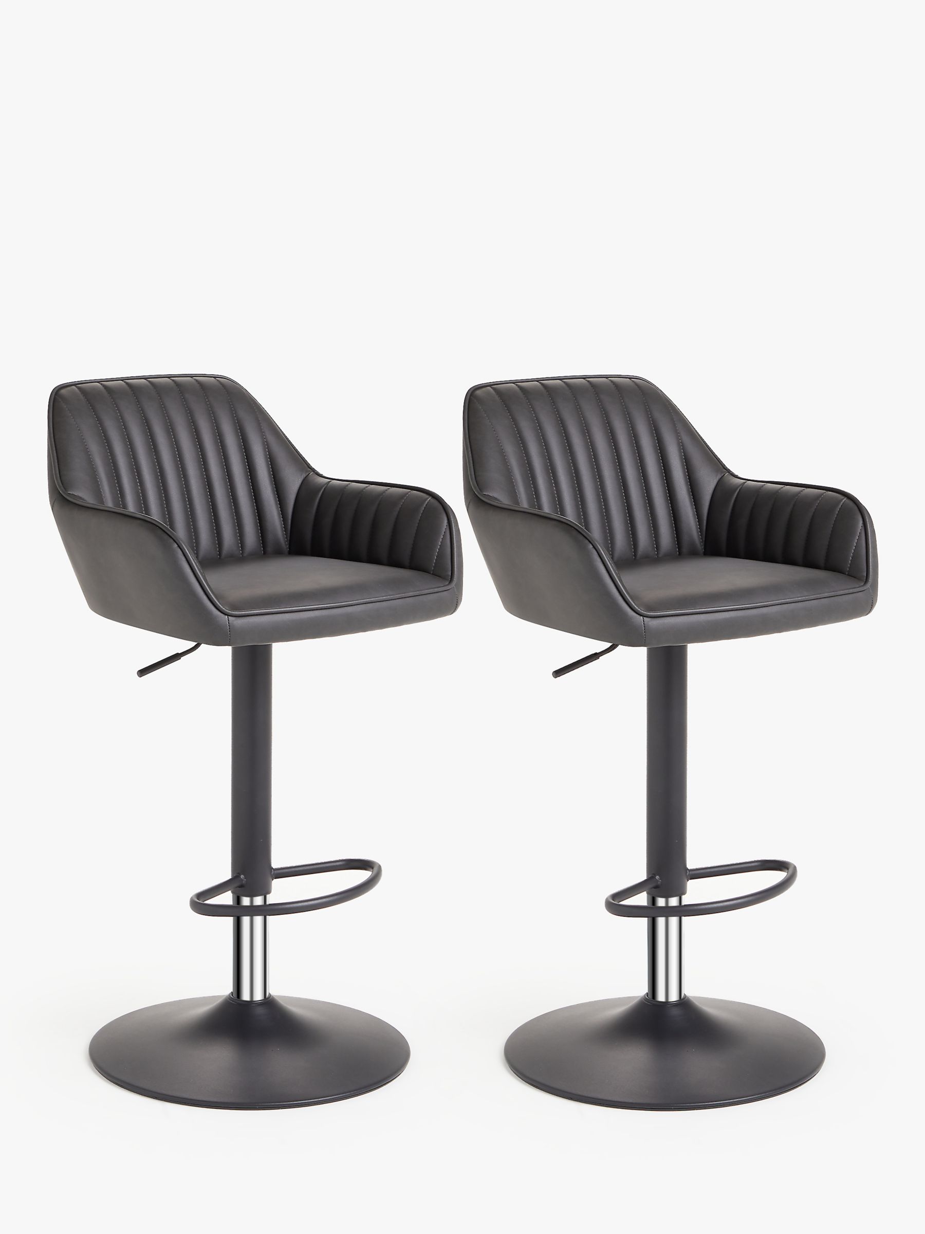 John Lewis & Partners Brooks Gas Lift Adjustable Bar Chairs, Set of 2 at John Lewis & Partners