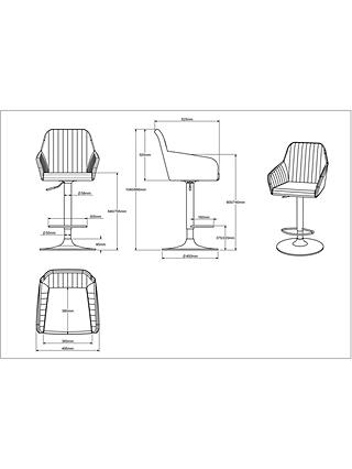 John Lewis Brooks Gas Lift Adjustable Bar Chairs, Set of 2, Tan