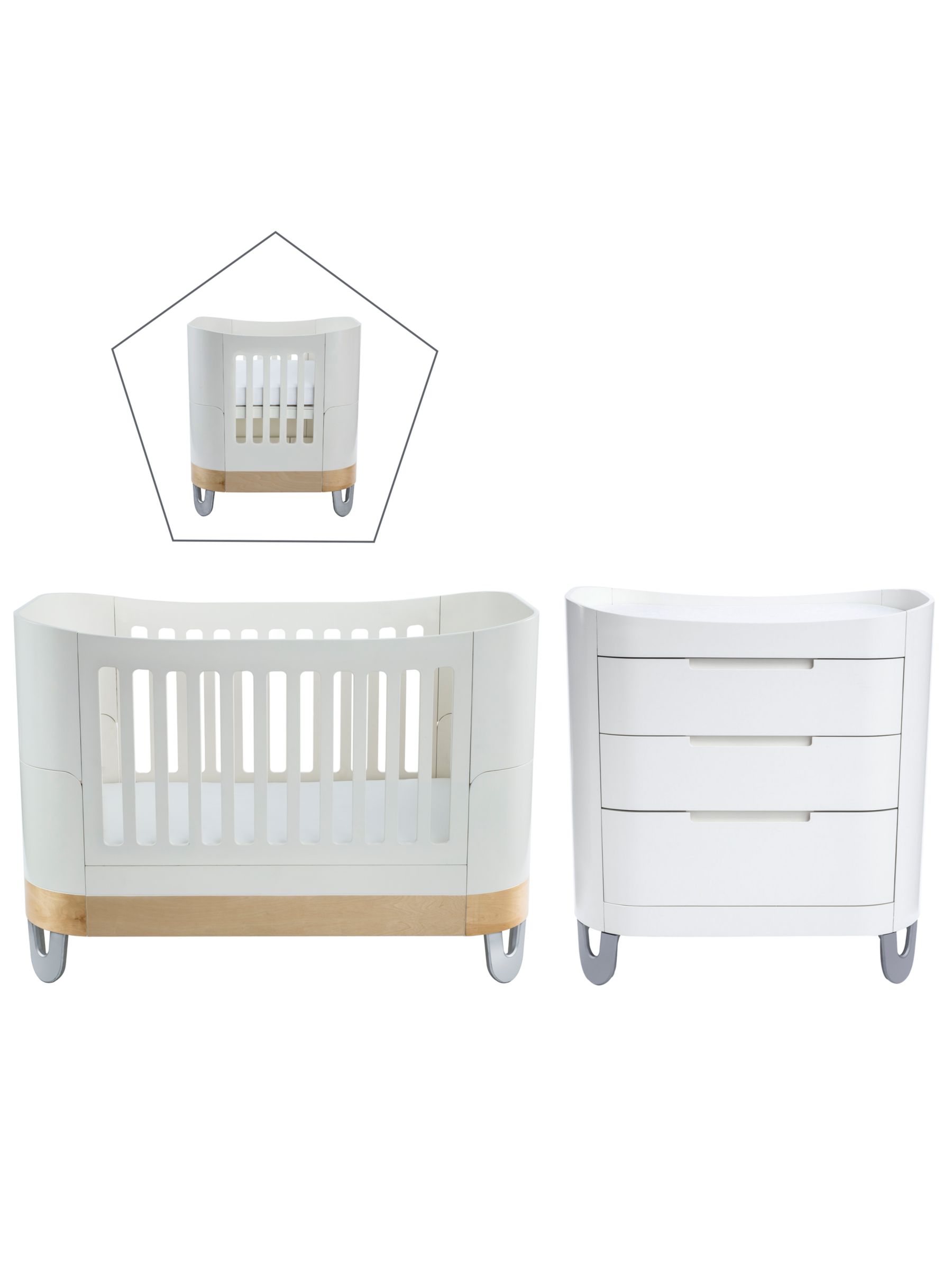 baby cot and changing unit