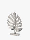 Libra Monstera Plant Leaf Sculpture, H41cm, Silver