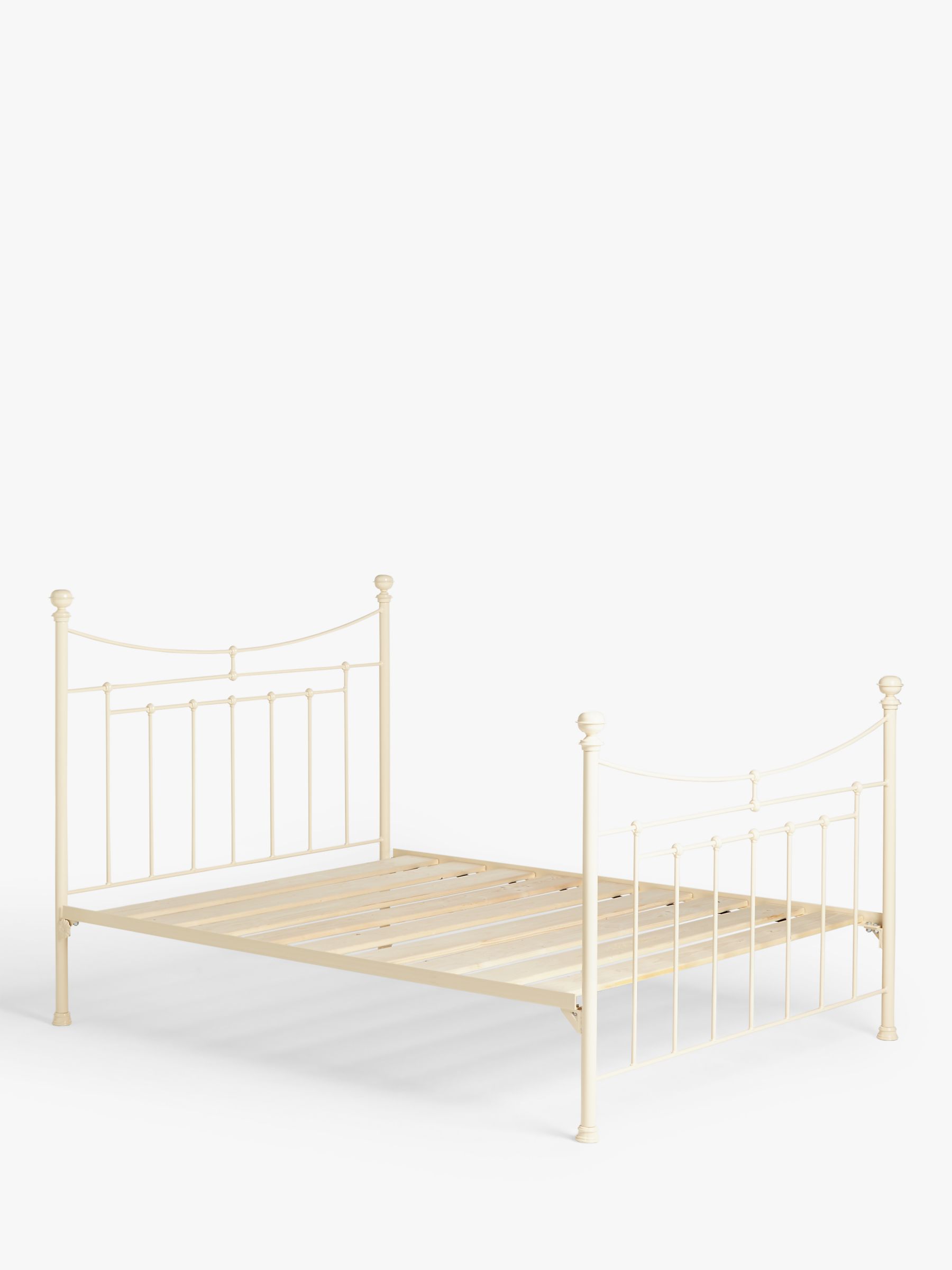 Wrought Iron And Brass Bed Co. Lily Iron Non Sprung Slatted Platform Top Bed Frame, Double