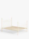 Wrought Iron And Brass Bed Co. Lily Iron Non Sprung Slatted Platform Top Bed Frame, Double, Cream
