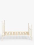 Wrought Iron And Brass Bed Co. Lily Iron Non Sprung Slatted Platform Top Bed Frame, Double, Cream