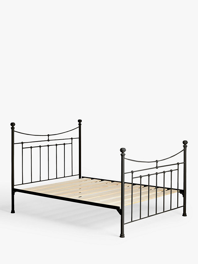 Wrought Iron And Brass Bed Co. Lily Iron Non Sprung Slatted Platform Top Bed Frame, Super King Size, Black