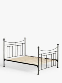 Wrought Iron And Brass Bed Co. Lily Iron Non Sprung Slatted Platform Top Bed Frame, King Size, Black