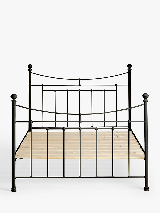 Wrought Iron And Brass Bed Co. Lily Iron Non Sprung Slatted Platform Top Bed Frame, King Size, Black
