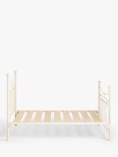 Wrought Iron And Brass Bed Co. Lily Iron Non Sprung Slatted Platform Top Bed Frame, Super King Size, Cream