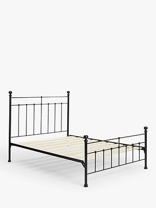 Wrought Iron And Brass Bed Co. Sophie Iron Bed Frame, Double, Black