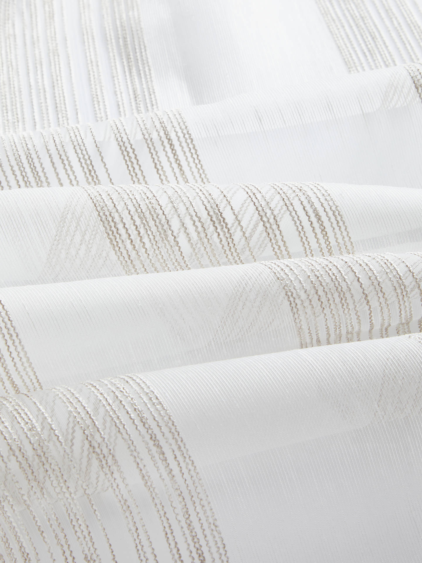 John Lewis & Partners Fine Stripe Voile Fabric, Natural at John Lewis ...