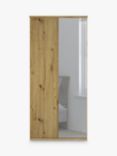 John Lewis Elstra 100cm Wardrobe Right-Hand Mirrored Hinged Door, Bianco Oak/Mirror
