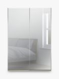 John Lewis Elstra 150cm Wardrobe with Mirrored Sliding Doors, Pebble Grey