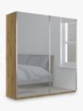 John Lewis Elstra 200cm Wardrobe with Mirrored Sliding Doors, Mirror/Bianco Oak