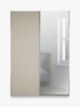 John Lewis Elstra 150cm Wardrobe Mirrored Sliding Door, Pebble Grey/Mirror