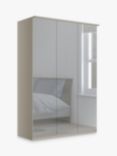 John Lewis Elstra 150cm Wardrobe with Mirrored Hinged Doors, Mirror/Pebble Grey