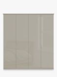 John Lewis Elstra 200cm Wardrobe with Glass Hinged Doors, Grey Glass/Pebble Grey