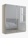 John Lewis Elstra 200cm Wardrobe with Mirrored Sliding Doors, Mirror/Pebble Grey