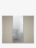 John Lewis Elstra 250cm Wardrobe Mirrored Sliding Door, Pebble Grey/Mirror