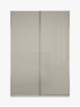 John Lewis Elstra 150cm Wardrobe with White Glass Sliding Doors, Grey Glass/Pebble Grey