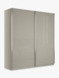 John Lewis Elstra 200cm Wardrobe with Glass Sliding Doors, Grey Glass/Pebble Grey