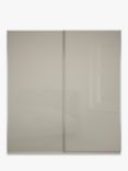 John Lewis Elstra 200cm Wardrobe with Glass Sliding Doors, Grey Glass/Pebble Grey