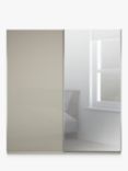 John Lewis Elstra 200cm Wardrobe with Glass and Mirrored Sliding Doors, Grey Glass/Pebble Grey