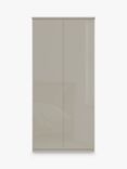 John Lewis Elstra 100cm Wardrobe with Glass Hinged Doors, Grey Glass/Pebble Grey