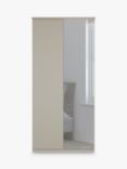 John Lewis Elstra 100cm Wardrobe Right-Hand Mirrored Hinged Door, Pebble Grey/Mirror