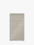 John Lewis Elstra 4 Drawer Glass Front Chest, Grey Glass/Pebble Grey