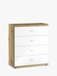 John Lewis Elstra Wide 4 Drawer Glass Front Chest