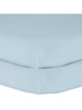 John Lewis GOTS Organic Cotton Fitted Bedside Crib Sheet, Pack of 2, 50 x 83cm, Sky Blue